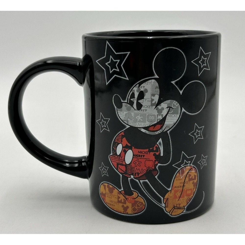 Disney Classic Mickey Mouse Coffee Mug Designed By Jerry Leigh Orlando FL Black